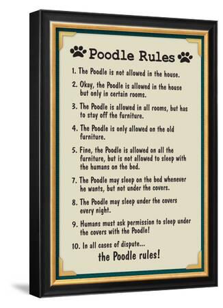 Details about / A Poodle/'s House Rules Wall Decor Poster No Framed